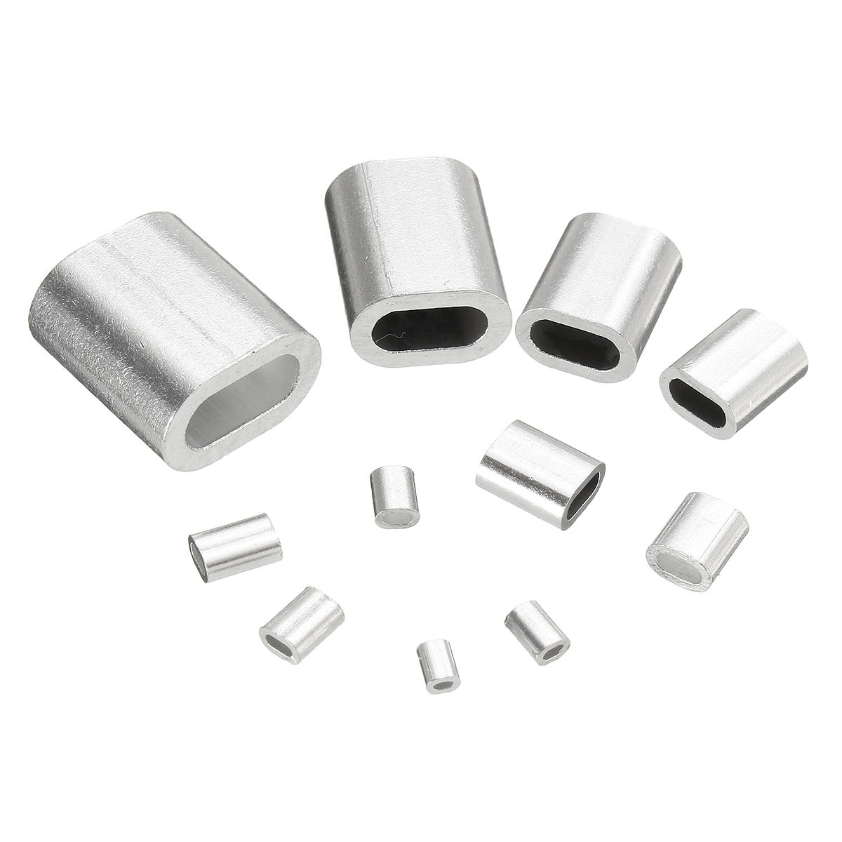 0.5-6mm Mini Aluminum Fishing Leader Sport Oval Sleeve Crimp