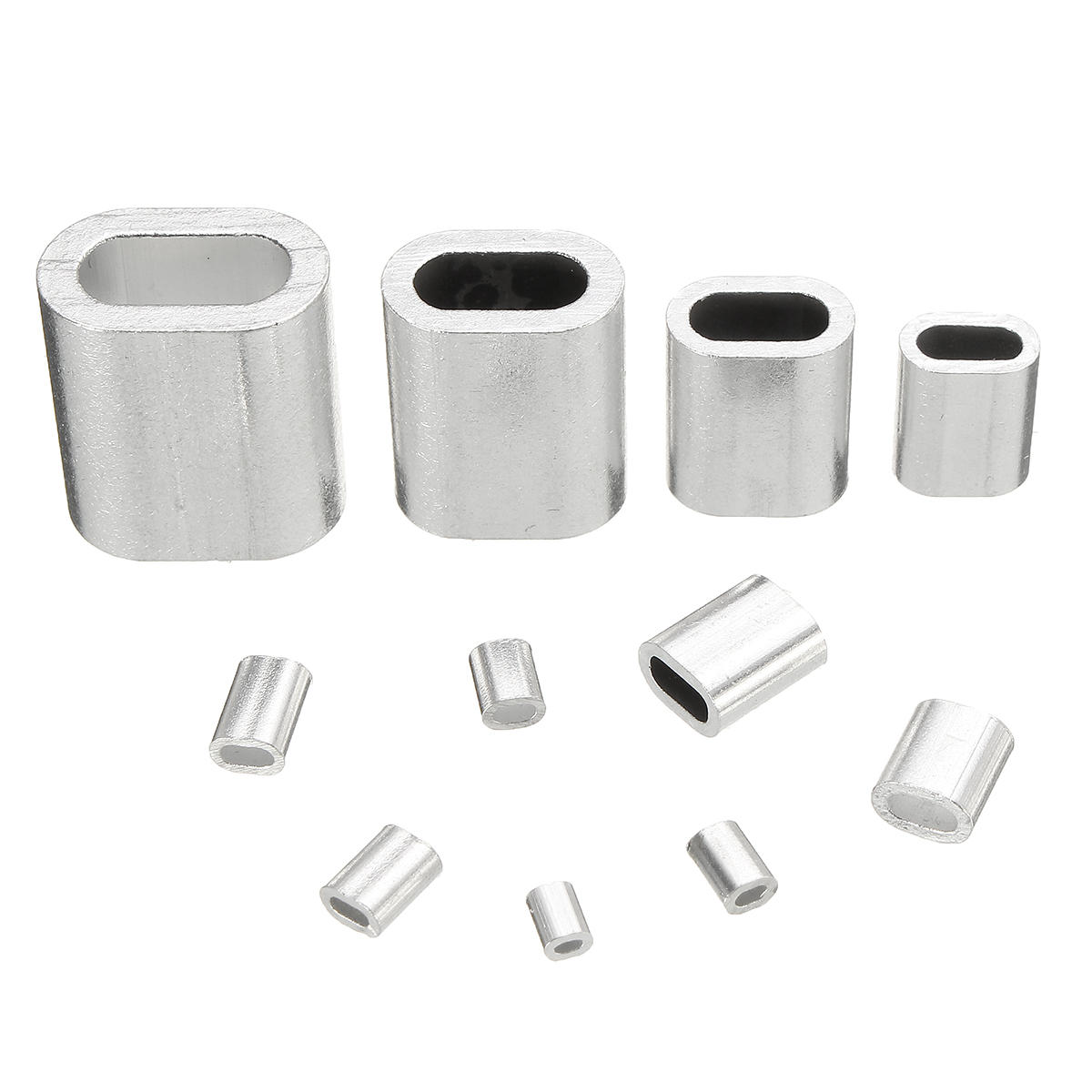 0.5-6mm Mini Aluminum Fishing Leader Sport Oval Sleeve Crimp