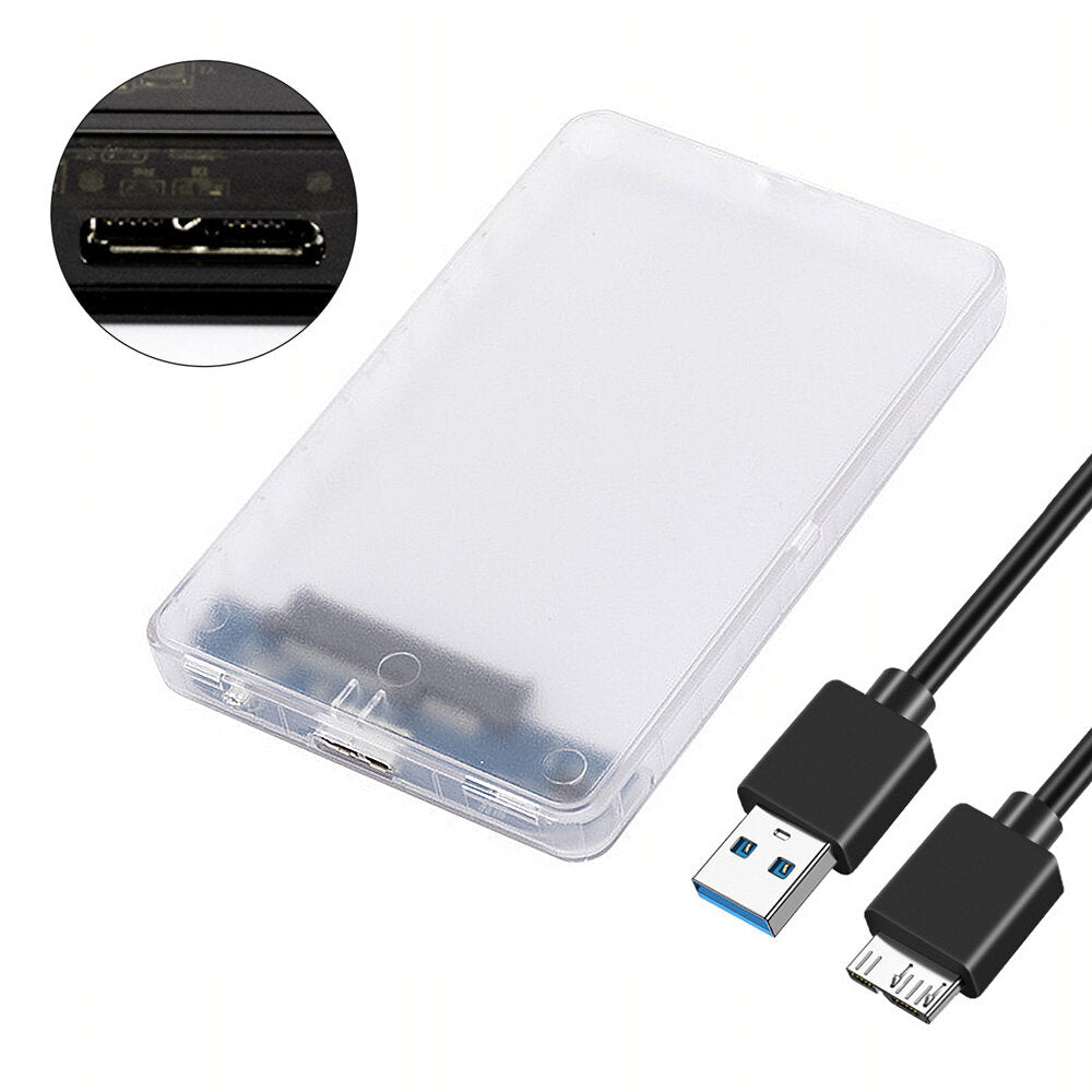 MnnWuu SATA3 to USB3.0 Hard Drive Enclosure Case Support 2.5 Inch SATA HDD SSD External Hard Disk Box for Desktop Laptop