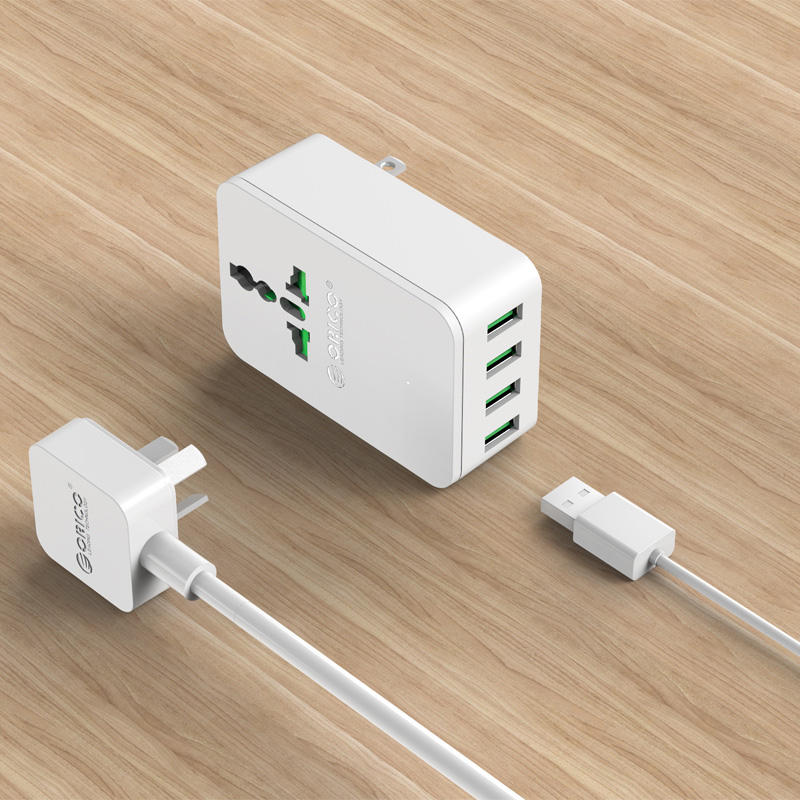 ORICO S4U 20W Universal Power Plug Travel Converting Adapter with 4 USB Charging Ports