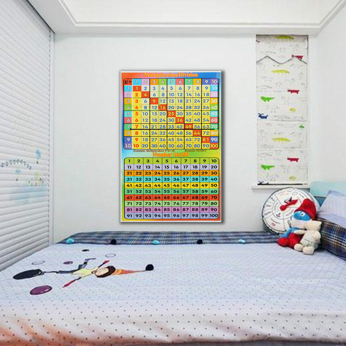 1-100 Square Educational Math Poster For Kids Rooms