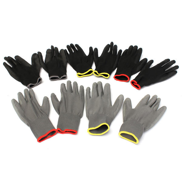 1 Pair Pu Palm Coated Nylon Precision Protective Safety Work