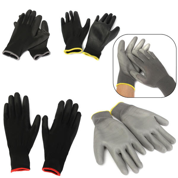 1 Pair Pu Palm Coated Nylon Precision Protective Safety Work