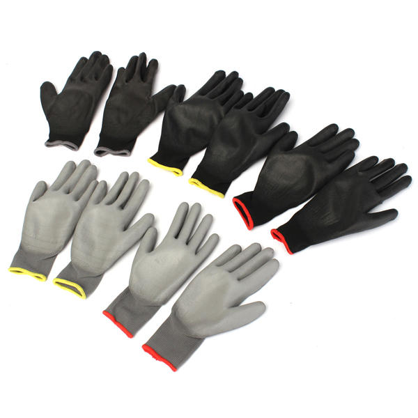 1 Pair Pu Palm Coated Nylon Precision Protective Safety Work