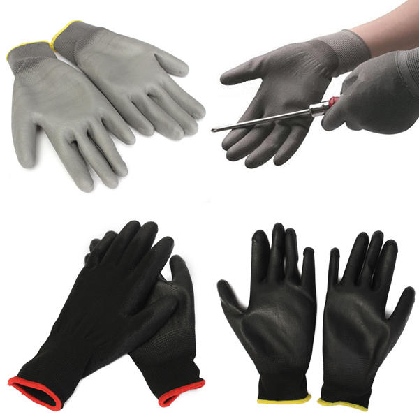 1 Pair Pu Palm Coated Nylon Precision Protective Safety Work