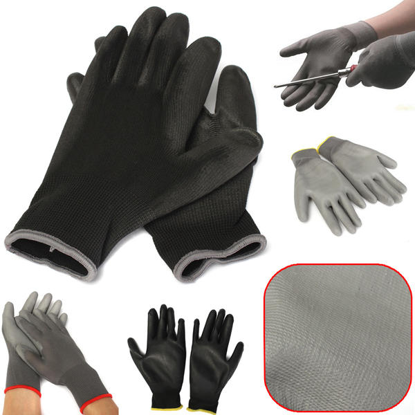 1 Pair Pu Palm Coated Nylon Precision Protective Safety Work