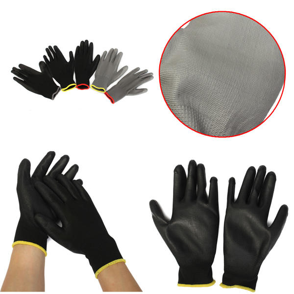 1 Pair Pu Palm Coated Nylon Precision Protective Safety Work