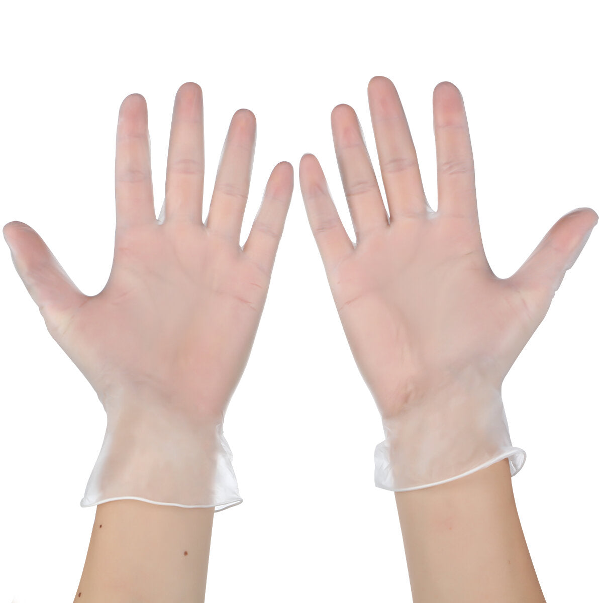 100 Pcs Disposable Latex Free Rubber Gloves Powder For