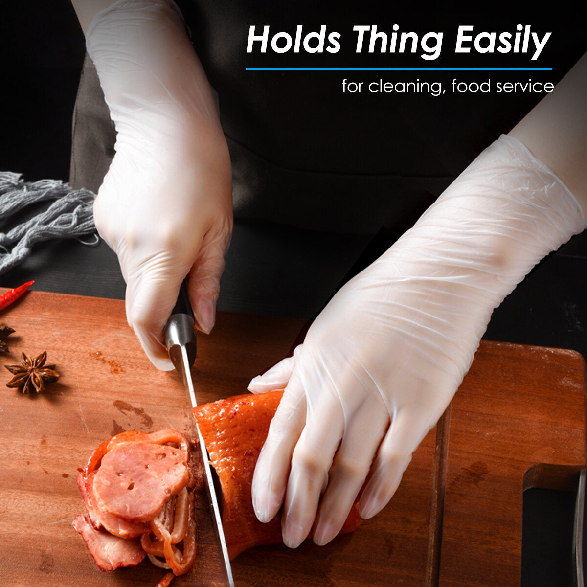 100 Pcs Disposable Latex Free Rubber Gloves Powder For