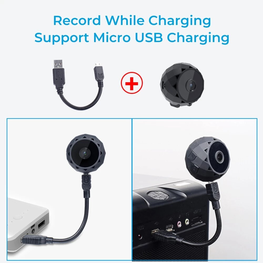1080p Mini Wifi Ip Camera 120 Viewing Video Recorder Remote