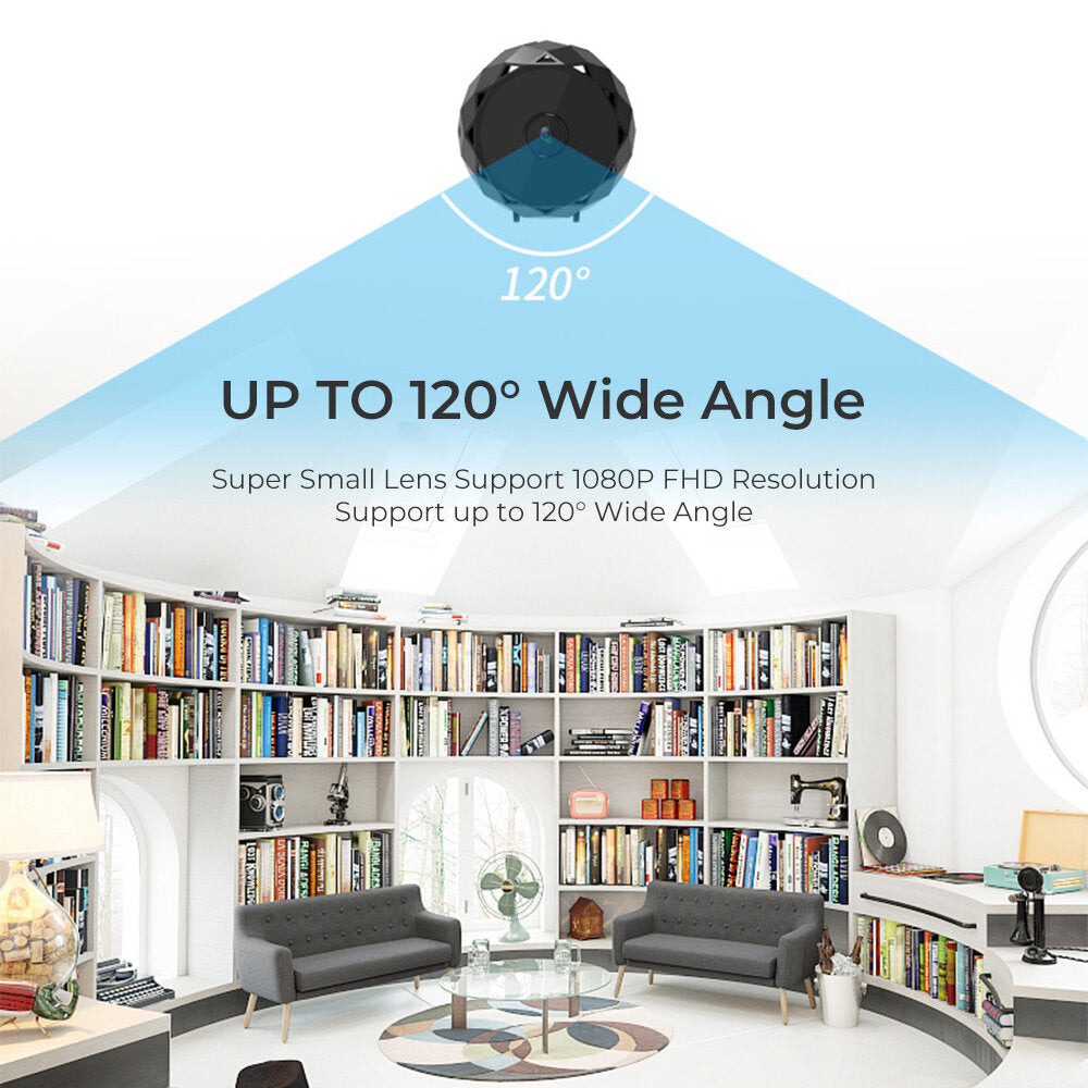 1080p Mini Wifi Ip Camera 120 Viewing Video Recorder Remote