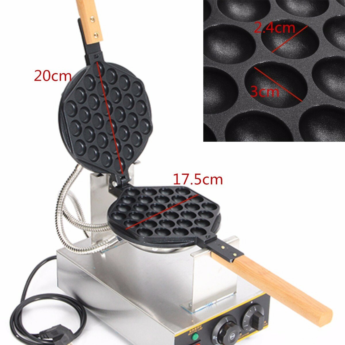 110v Electric Egg Cake Oven Pan Waffle Maker Breakfast