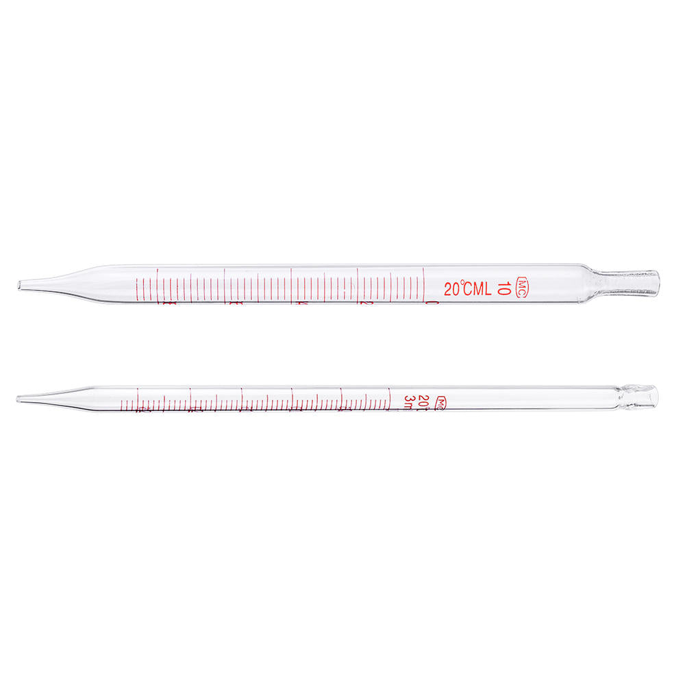 1/2/3/5/10ml Glass Short Pipette With Scale And Bubble Lab