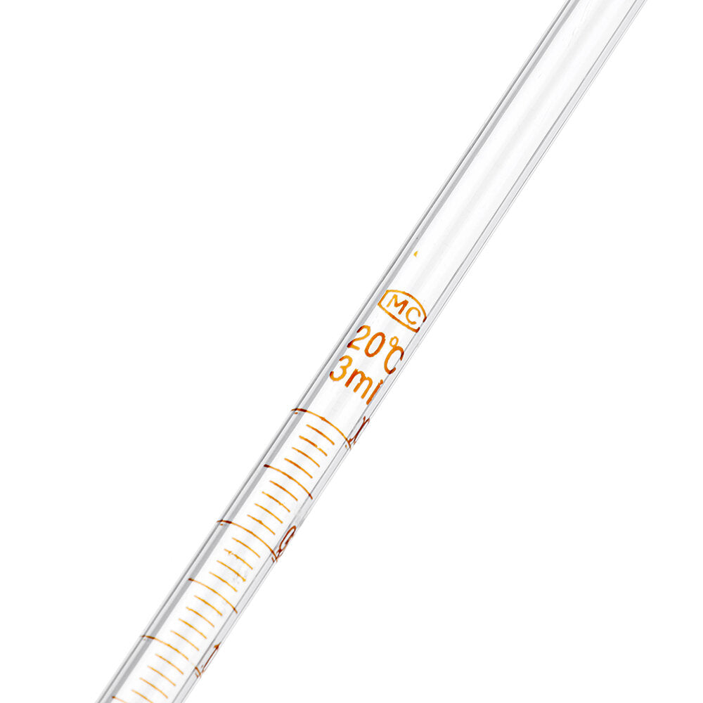 1/2/3/5/10ml Glass Short Pipette With Scale Lab Glassware