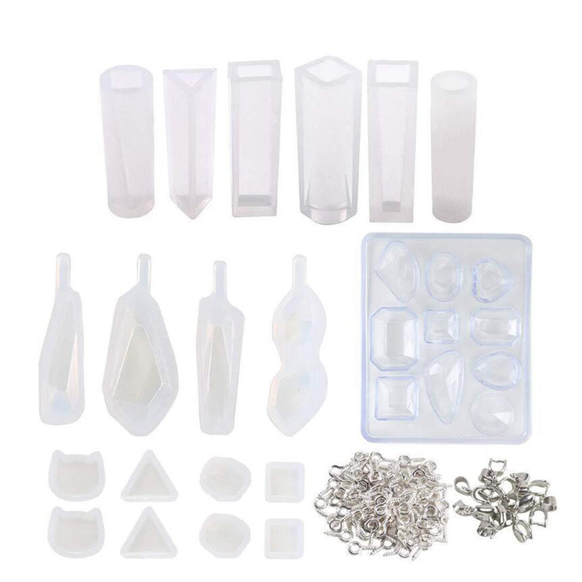 129pcs/set Silicone Casting Molds Tools Jewelry Pendant