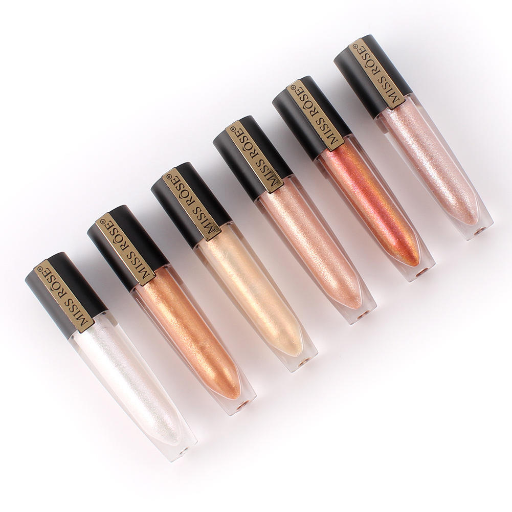 Miss Rose Shimmer Lip Gloss Pearly Metallic Lip Stick Waterproof Long-lasting Lip Gloss Beauty Cosmetics Make Up Lip Makeup