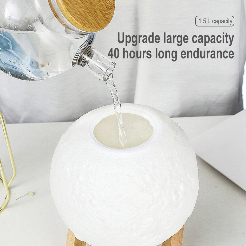 1500ml Air Humidifier 3d Moon Lamp Aroma Essential Oil