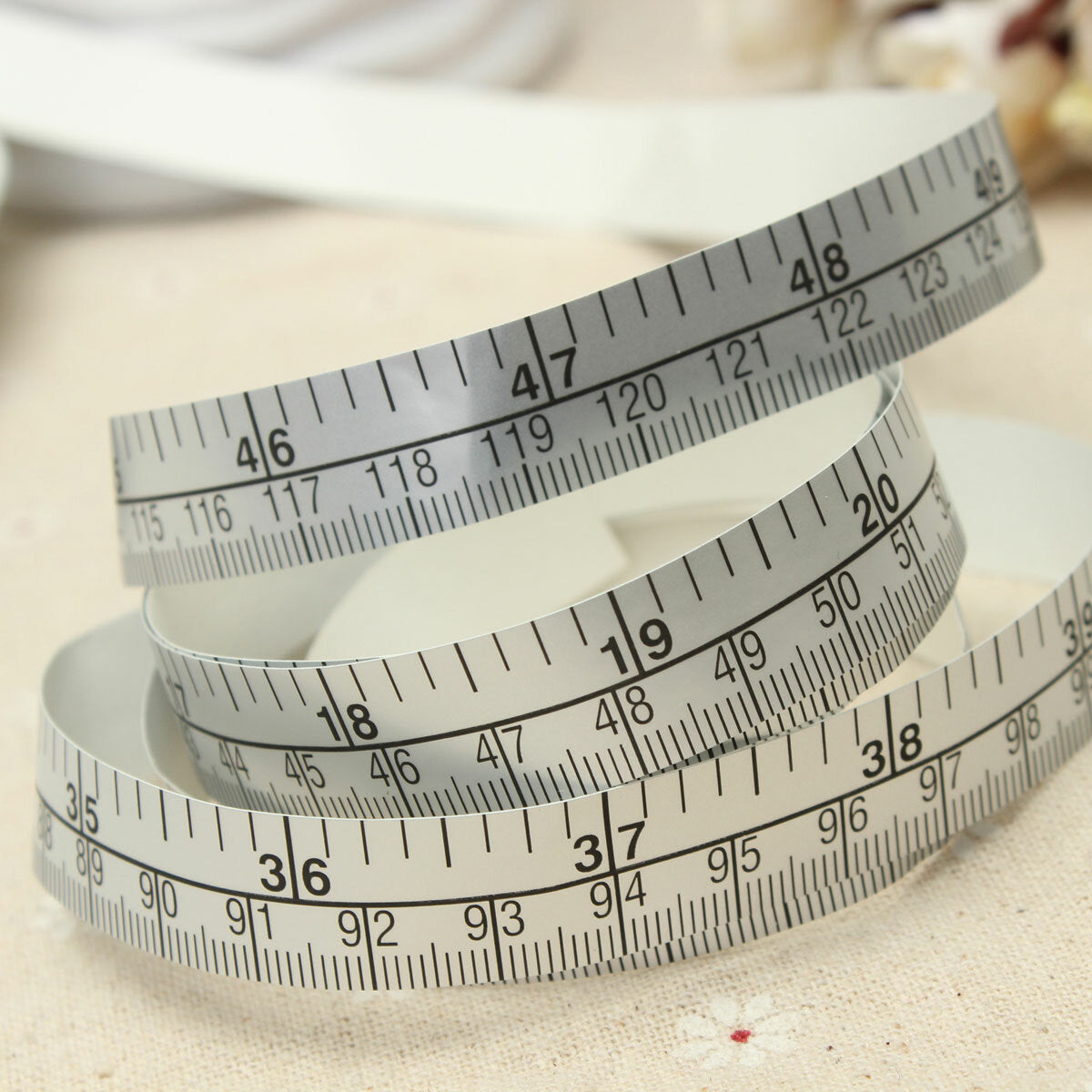 150cm Vinyl Silver Self Adhesive Measuring Tape Ruler