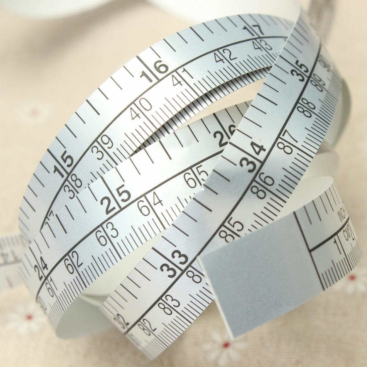 150cm Vinyl Silver Self Adhesive Measuring Tape Ruler