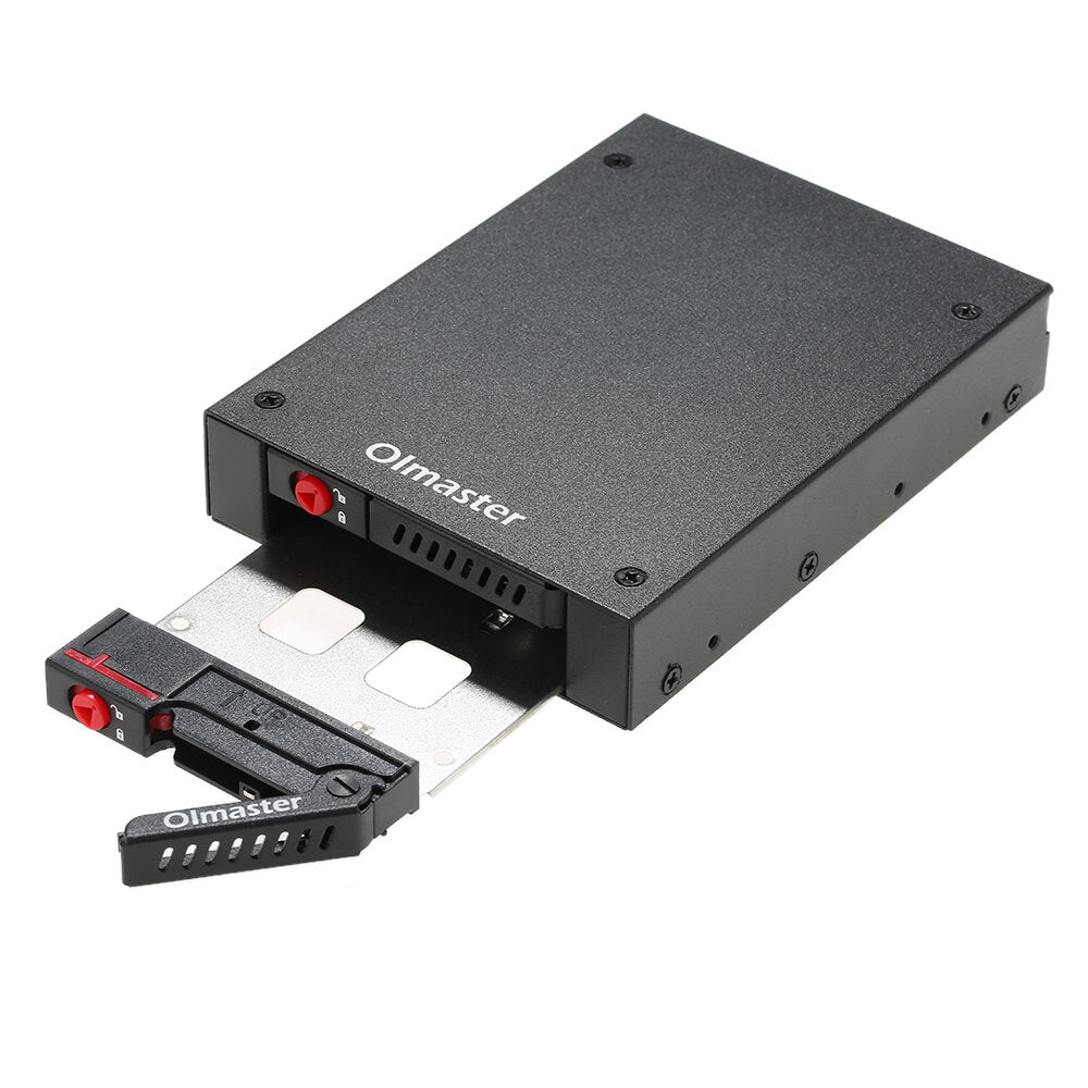 OImaster Hard Drive Enclosure 2.5'' SATA HDD SSD Dock 2 Drive Bays Mobile Rack with Key Lock Support Hot Swap