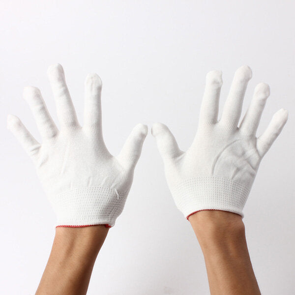 2 Pairs Anti Static Nylon Work Glove Grip Durable Knit
