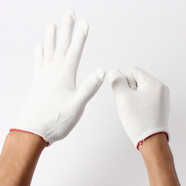 2 Pairs Anti Static Nylon Work Glove Grip Durable Knit