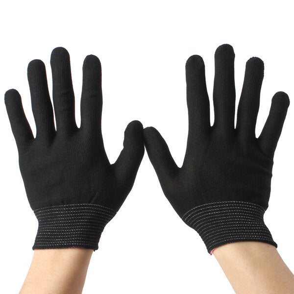 2 Pairs Anti Static Nylon Work Glove Grip Durable Knit