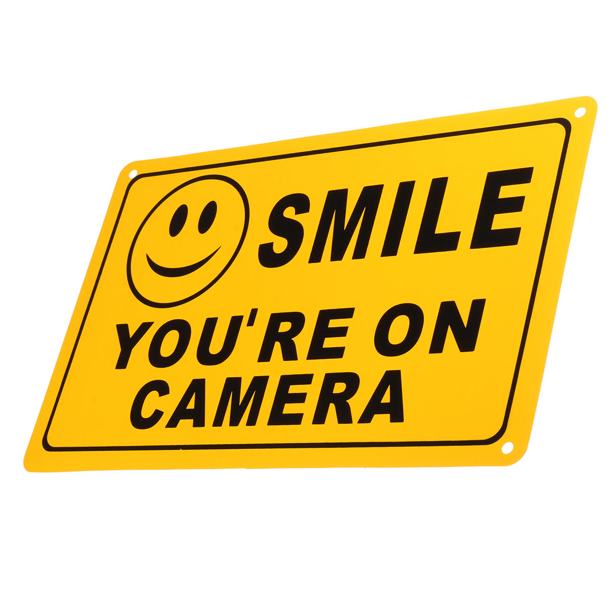 2pcs Smile You’re On Camera Warning Security Yellow Sign
