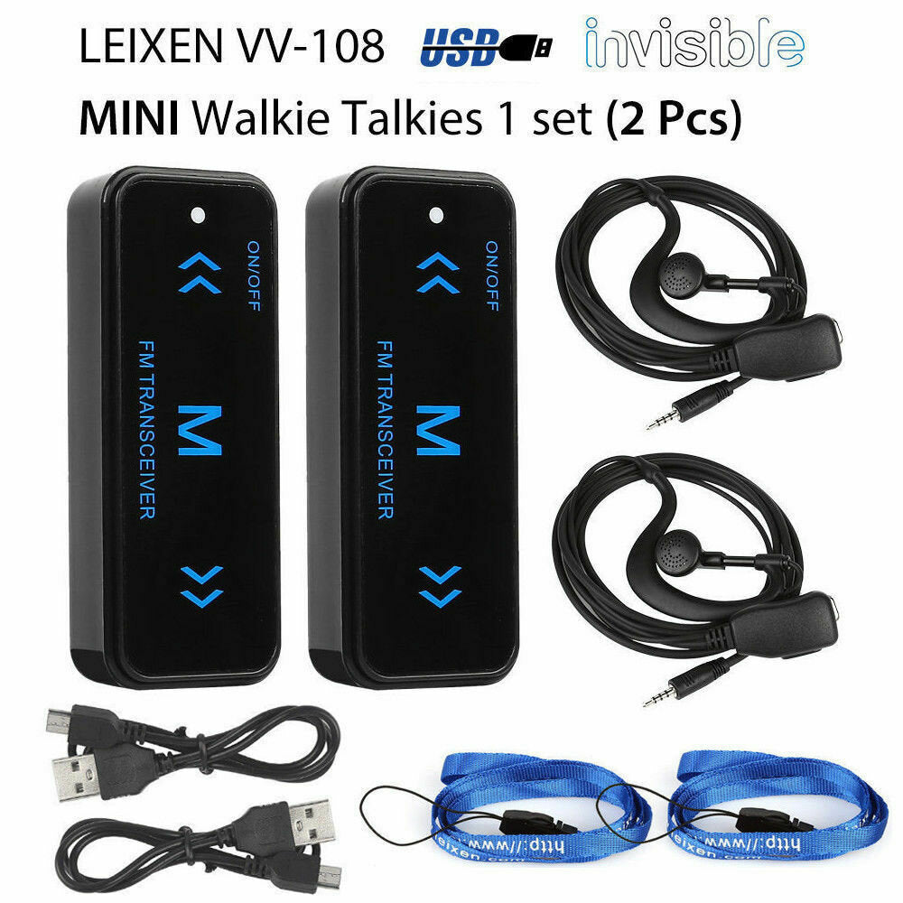 2pcs V108 Mini Walkie Talkie Two-way 400-470mhz Fm Radio