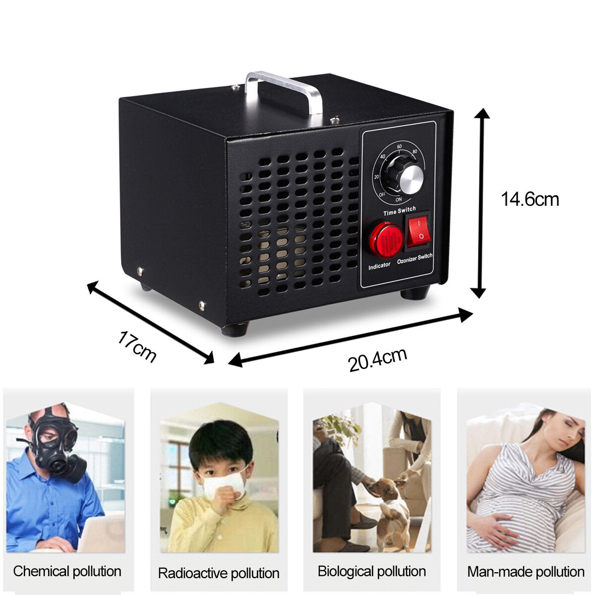 3.5g Commercial Ozone Generator Pro 3500mg/h O3 Air Purifier
