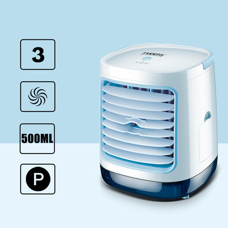 3 Gear Led Mini Air Conditioner Fan Rechargeable Cooling