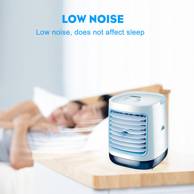 3 Gear Led Mini Air Conditioner Fan Rechargeable Cooling