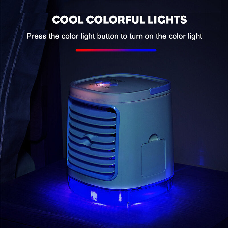 3 Gear Led Mini Air Conditioner Fan Rechargeable Cooling