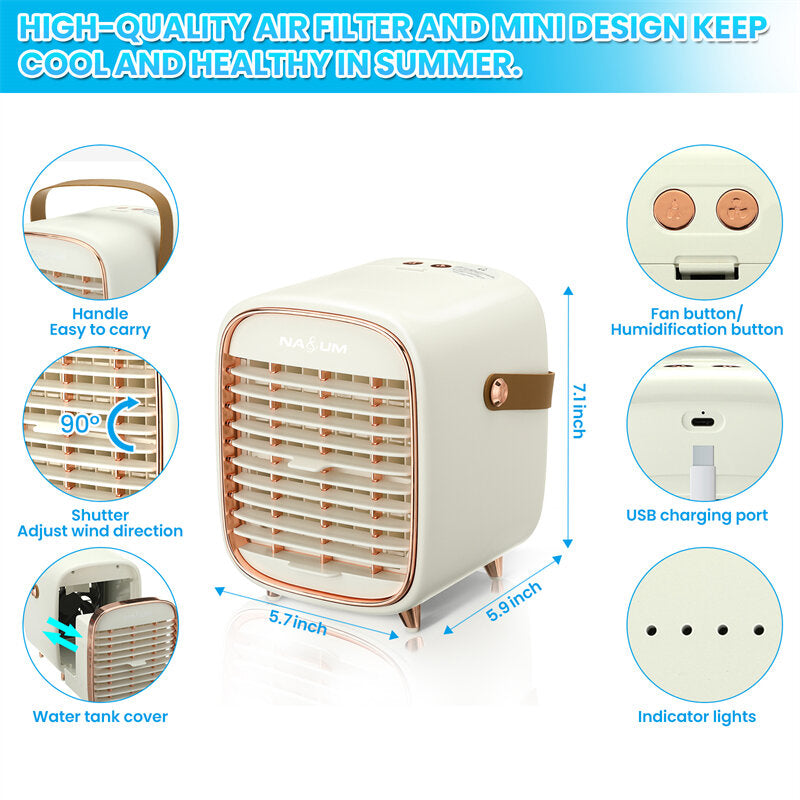 3-in-1 Mini Air Cooler Usb Portable Air-conditioning