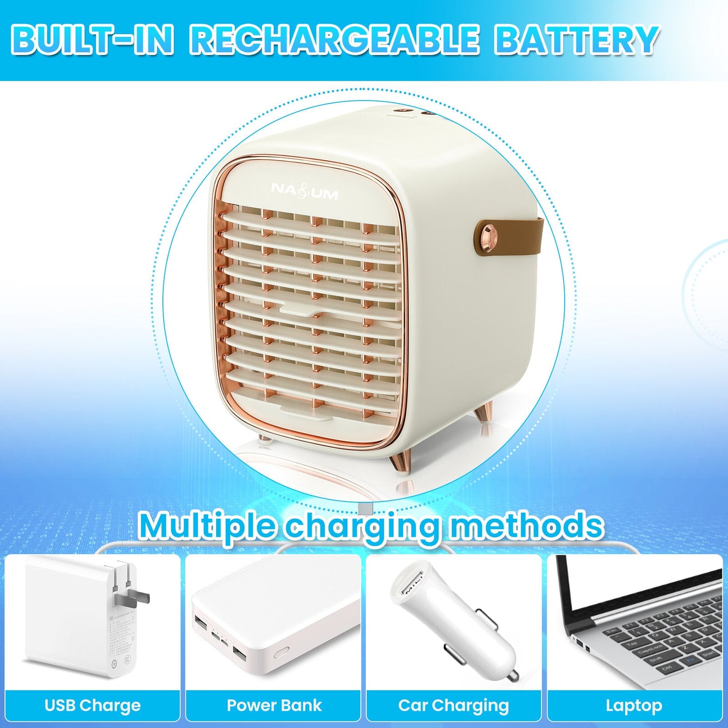 3-in-1 Mini Air Cooler Usb Portable Air-conditioning