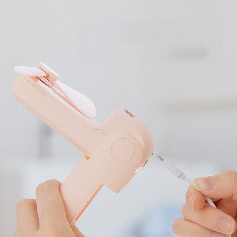 3-in-1 Usb Mini Foldable Fan With Built-in Power Bank Phone