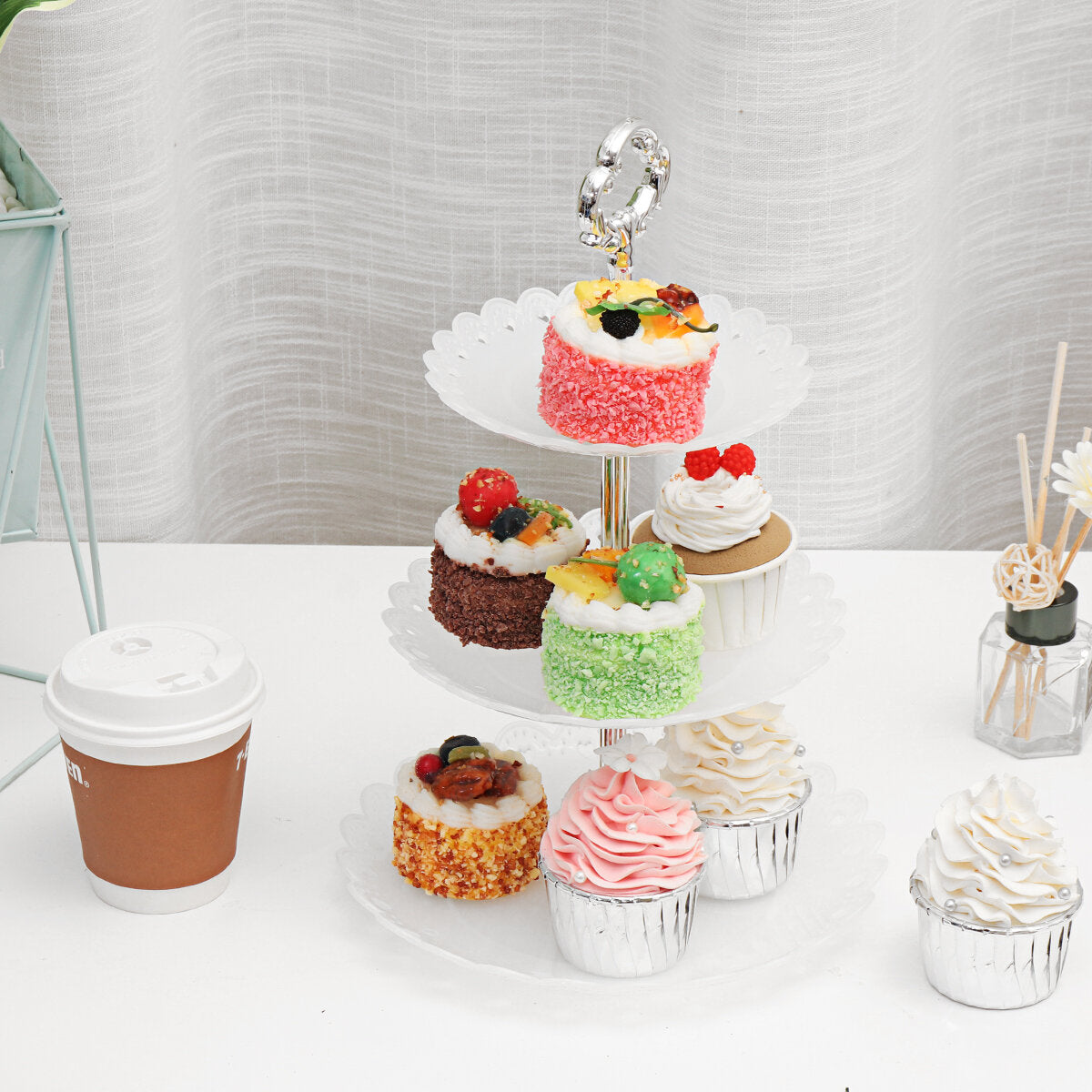 3 Tier Cupcake Stand Afternoon Tea Dessert Plate Party