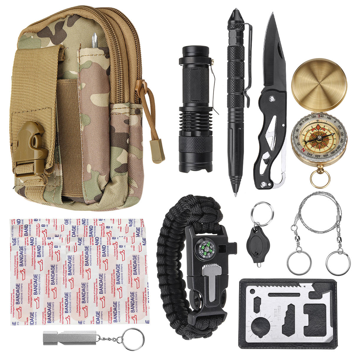30 In 1 Tactical Survival Emergency Tools Bag Camping Travel