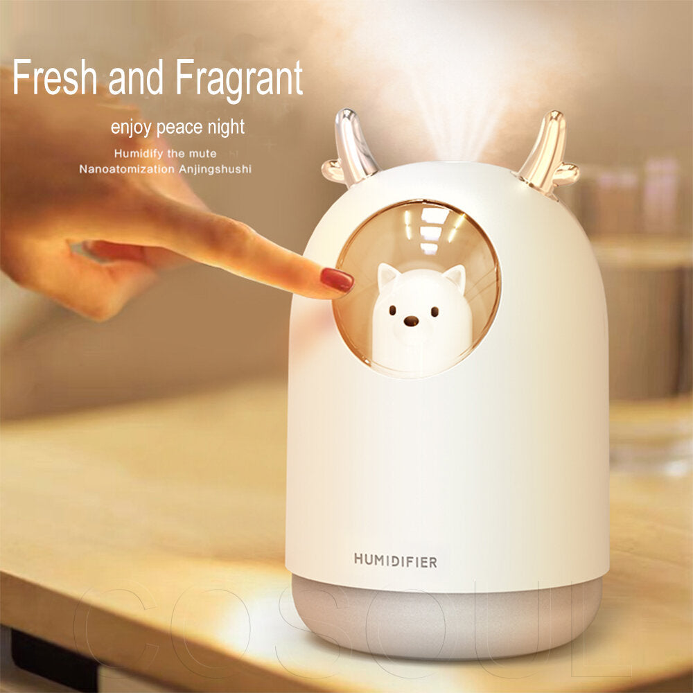 300ml Ultrasonic Air Humidifier Aroma Essential Oil Diffuser