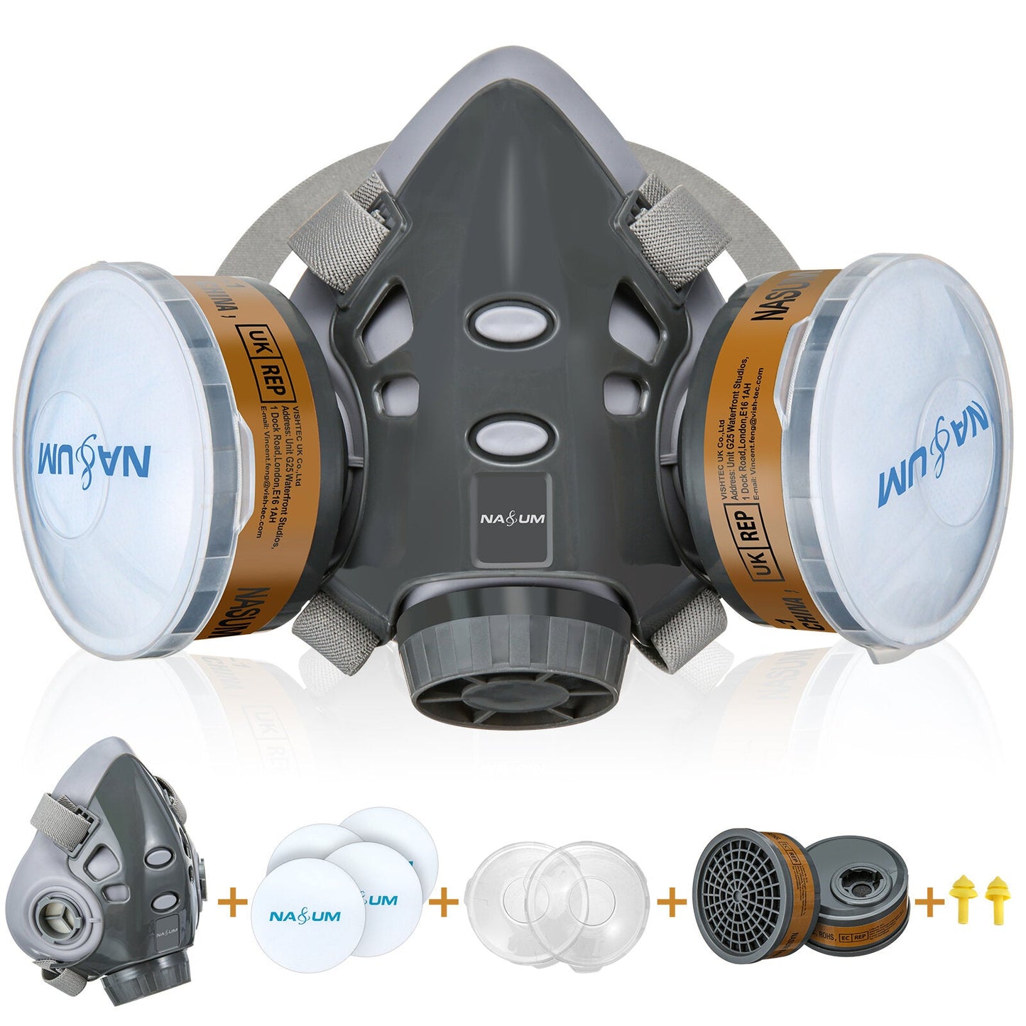 309 Reusable Half Face Cover Mask With Glasses Goggle For