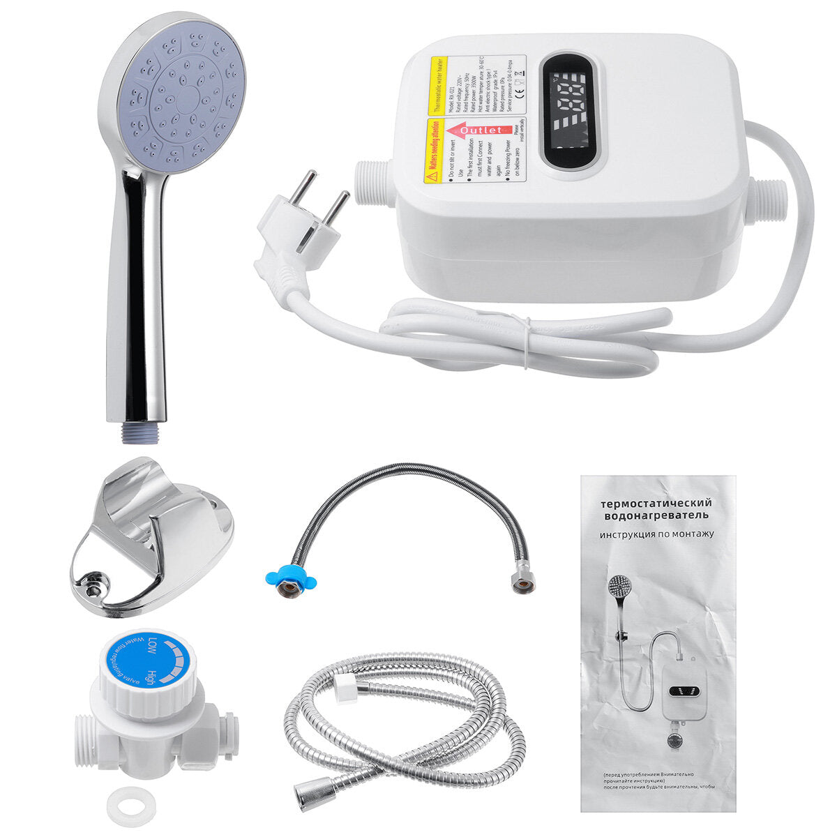 3500w 110v Instant Water Heater Shower 3s Heating Bathroom