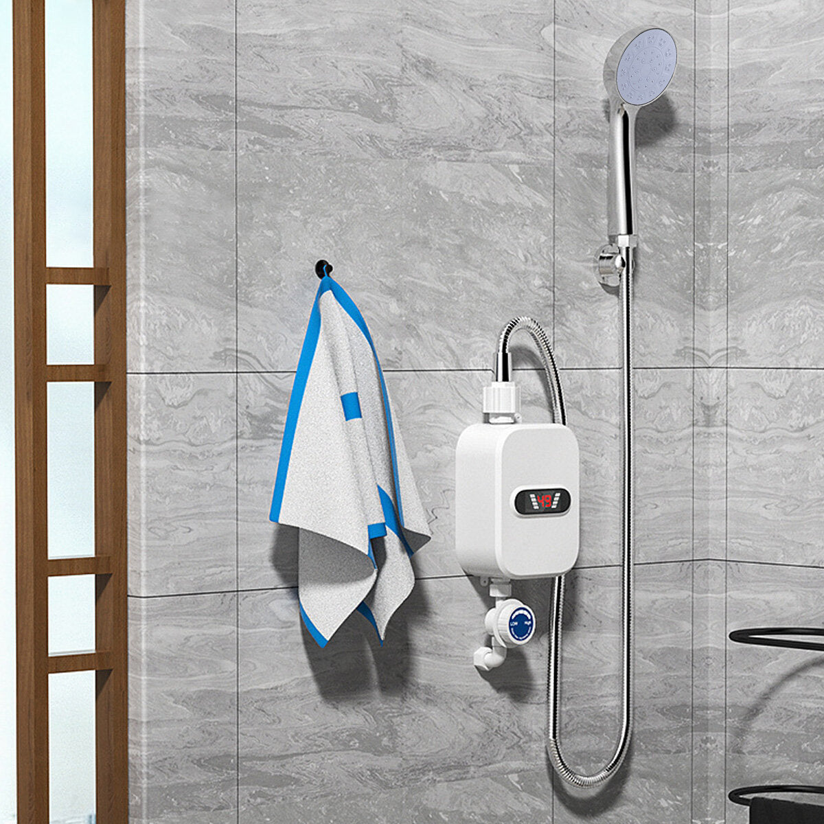3500w 110v Instant Water Heater Shower 3s Heating Bathroom