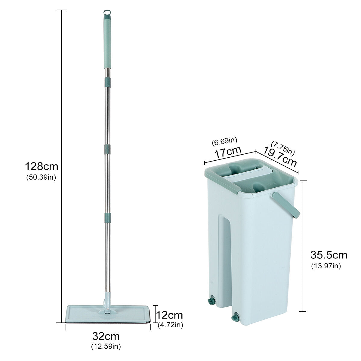 360 Rotation Spin Flat Mop Bucket Set Auto Rebound Hand-free