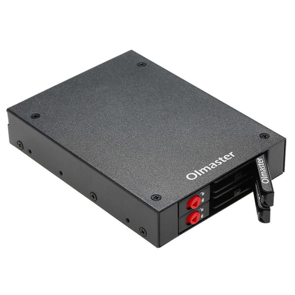 OImaster Hard Drive Enclosure 2.5'' SATA HDD SSD Dock 2 Drive Bays Mobile Rack with Key Lock Support Hot Swap