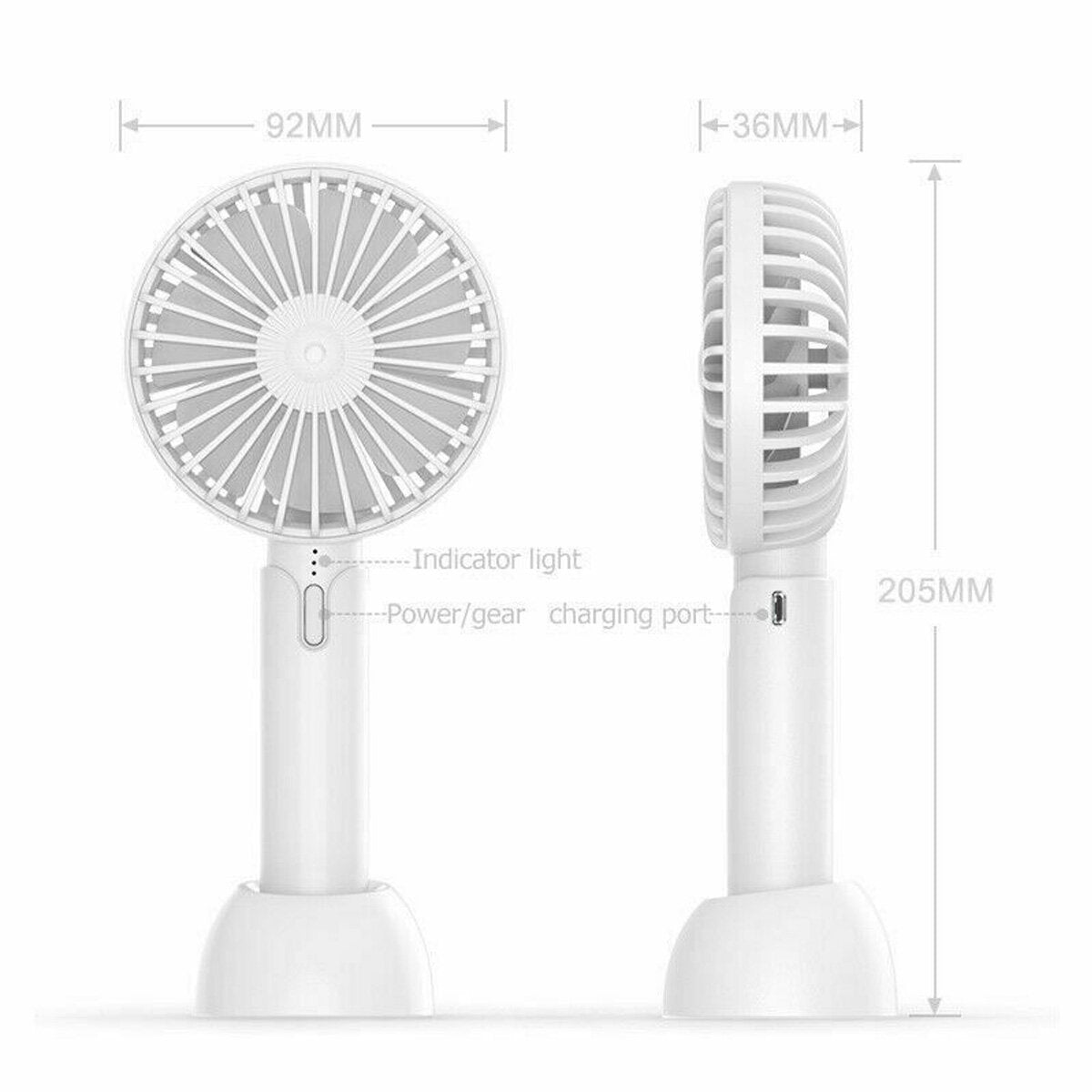 4.5w Mini Handheld Fan 3 Modes Usb Rechargeable Cooling Desk