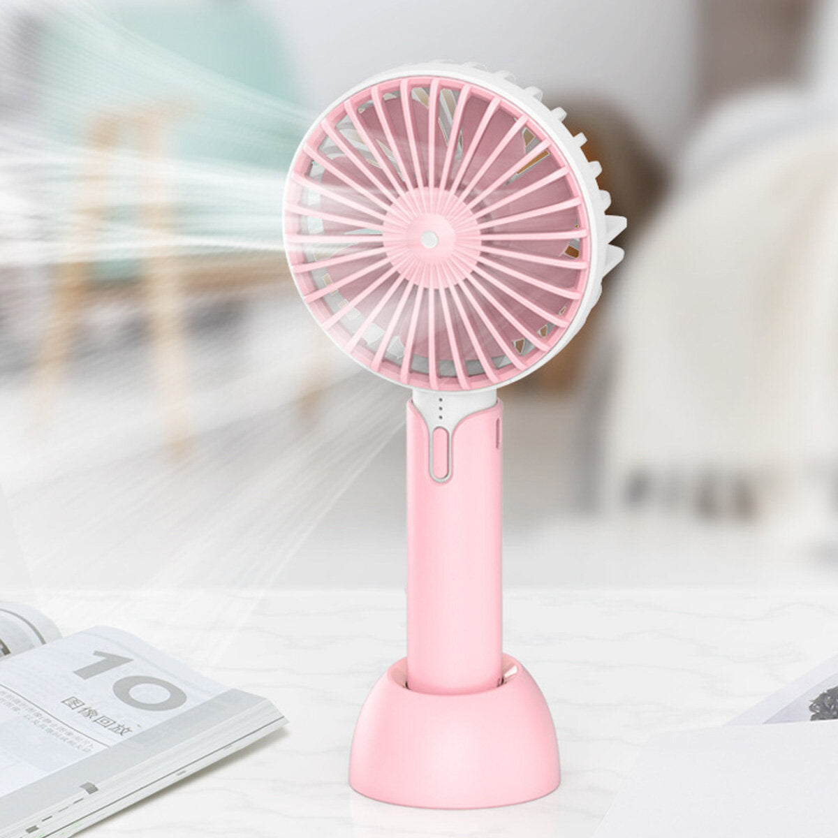 4.5w Mini Handheld Fan 3 Modes Usb Rechargeable Cooling Desk