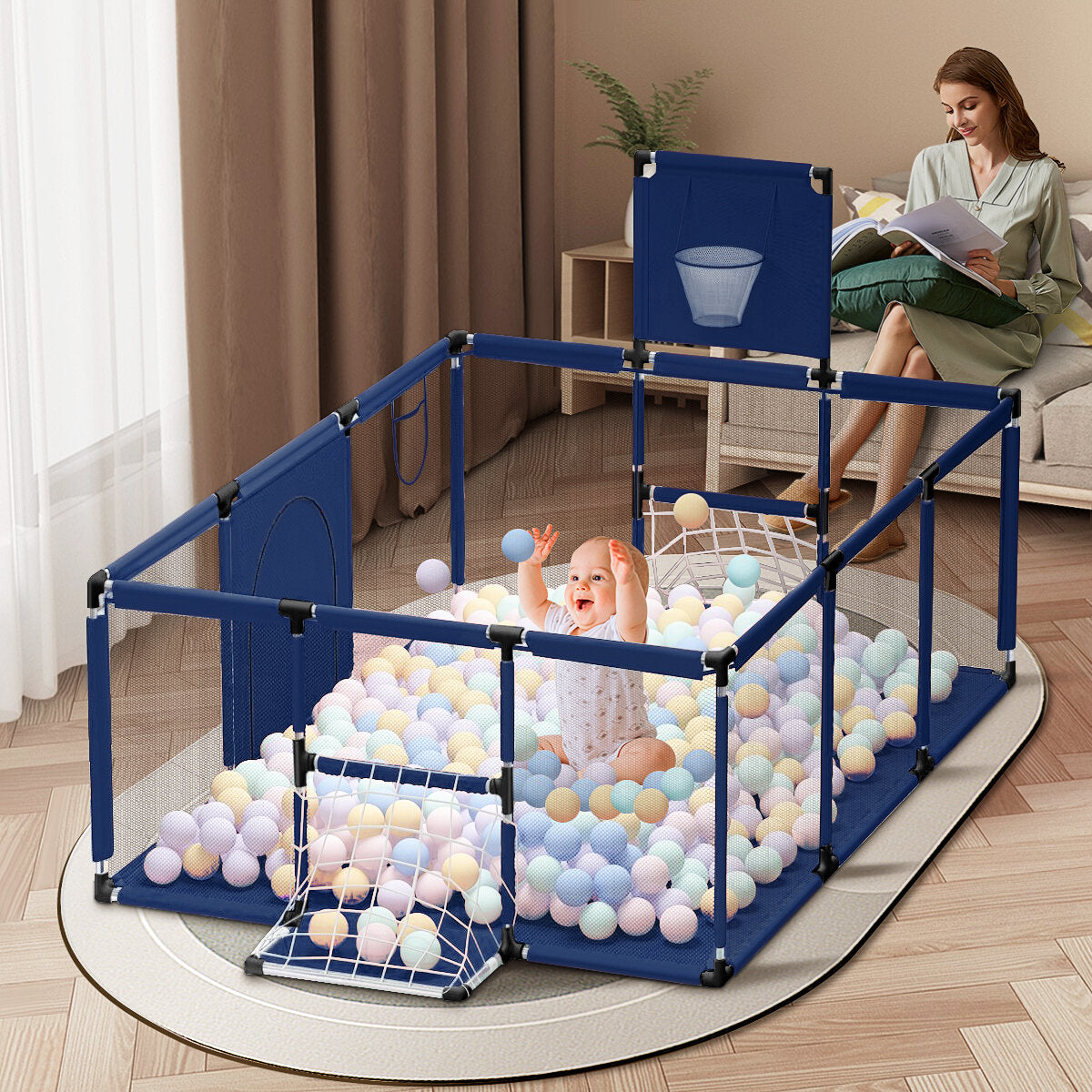 4-in-1 Infant Bedside Crib Portable Baby Sleeper Adjustable
