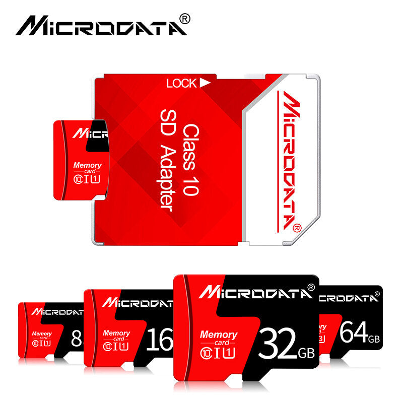 MicroData Class 10 High Speed Max 80Mb/s TF Memory Card 8GB 16GB 32GB 64GB 128GB With Card Adapter For Mobile Phone Tablet GPS Camera