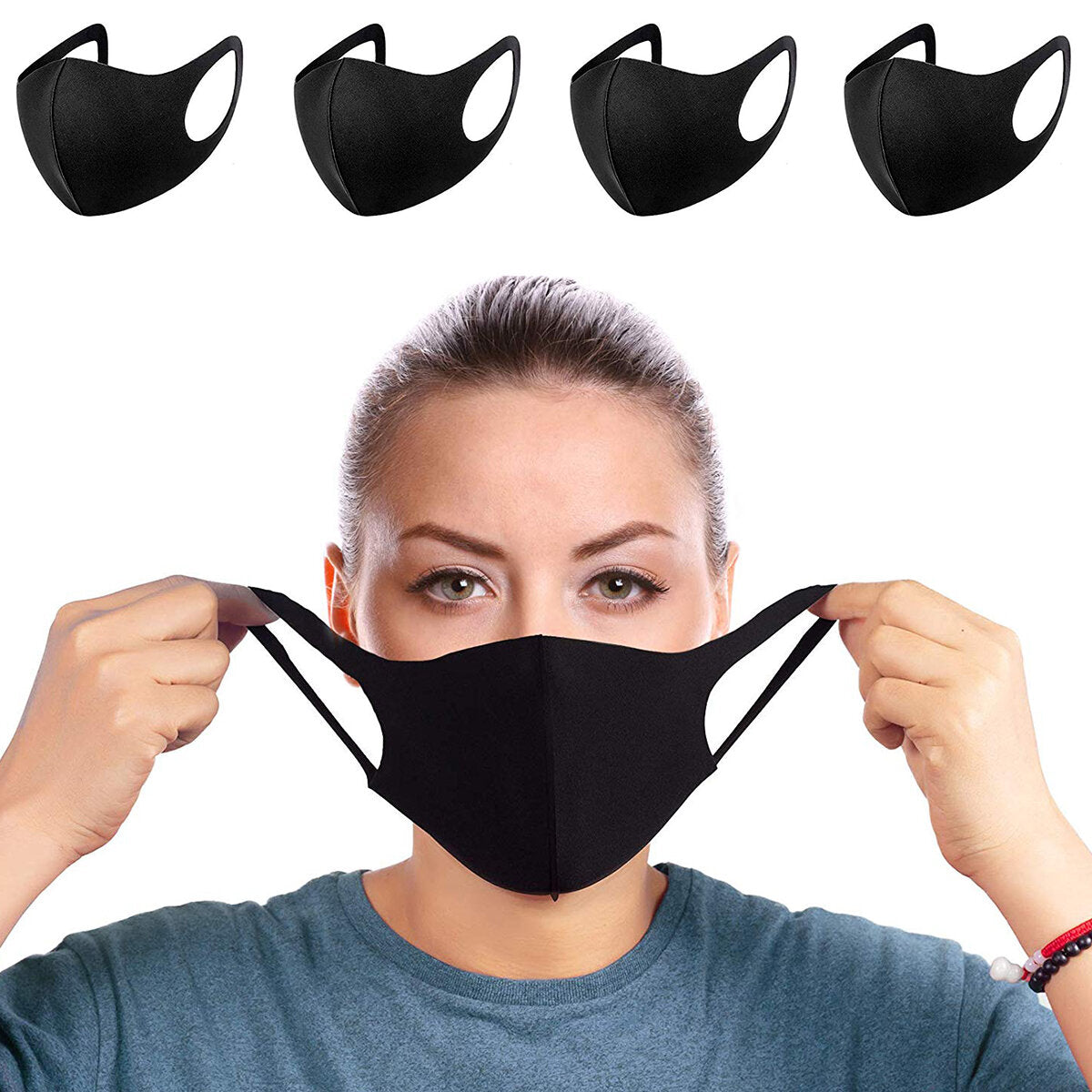 4pcs Fashion Protective Face Mask Anti Dust Washable