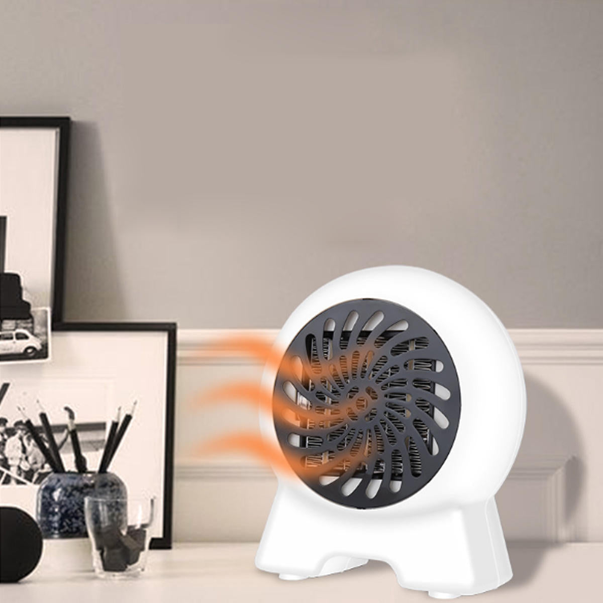 500w Mini Space Fan Heater Portable Electric Wall-outlet
